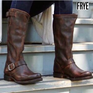 FRYE VERONICA SLOUCH DARK BROWN BOOTS 77609 - SZ 9B